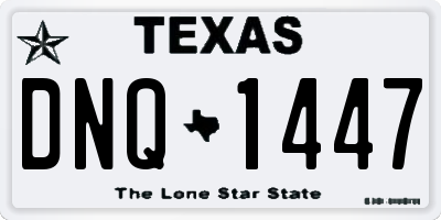 TX license plate DNQ1447