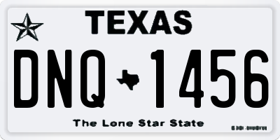 TX license plate DNQ1456