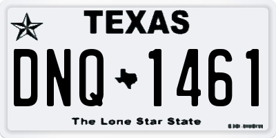 TX license plate DNQ1461