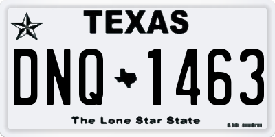 TX license plate DNQ1463