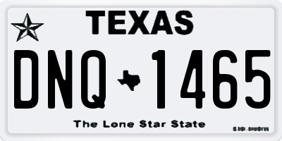 TX license plate DNQ1465