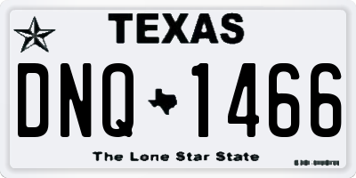 TX license plate DNQ1466