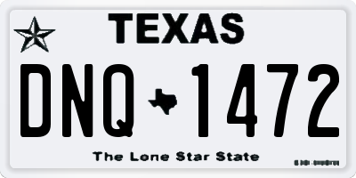 TX license plate DNQ1472