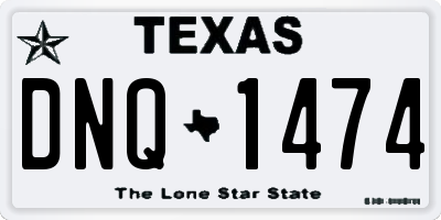 TX license plate DNQ1474