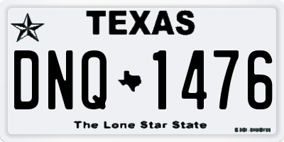 TX license plate DNQ1476