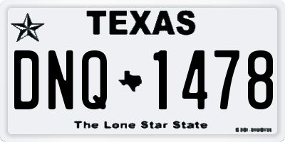 TX license plate DNQ1478