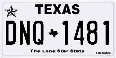 TX license plate DNQ1481