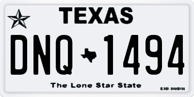 TX license plate DNQ1494