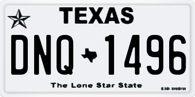 TX license plate DNQ1496