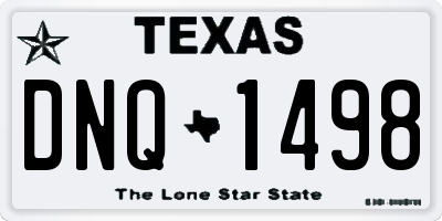 TX license plate DNQ1498
