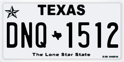 TX license plate DNQ1512