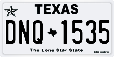 TX license plate DNQ1535