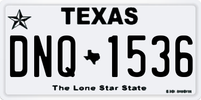 TX license plate DNQ1536