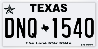 TX license plate DNQ1540