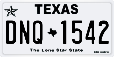 TX license plate DNQ1542