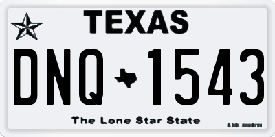 TX license plate DNQ1543