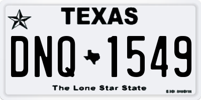 TX license plate DNQ1549