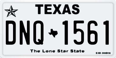 TX license plate DNQ1561