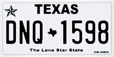 TX license plate DNQ1598