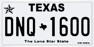 TX license plate DNQ1600