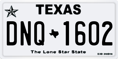 TX license plate DNQ1602