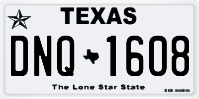 TX license plate DNQ1608