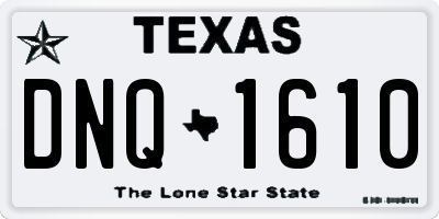 TX license plate DNQ1610