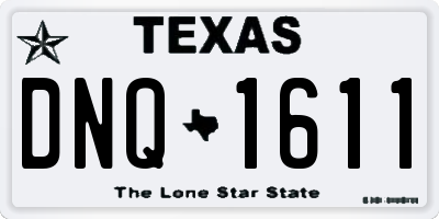 TX license plate DNQ1611