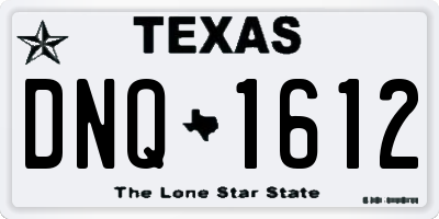 TX license plate DNQ1612