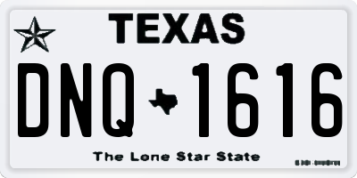 TX license plate DNQ1616