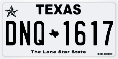 TX license plate DNQ1617