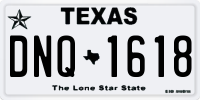 TX license plate DNQ1618