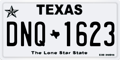 TX license plate DNQ1623