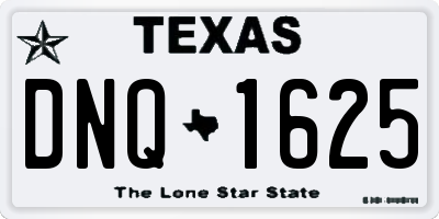 TX license plate DNQ1625