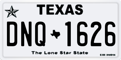 TX license plate DNQ1626