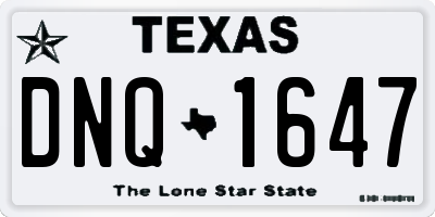 TX license plate DNQ1647