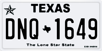 TX license plate DNQ1649
