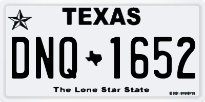 TX license plate DNQ1652