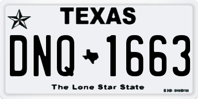 TX license plate DNQ1663