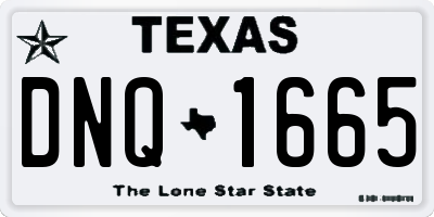 TX license plate DNQ1665