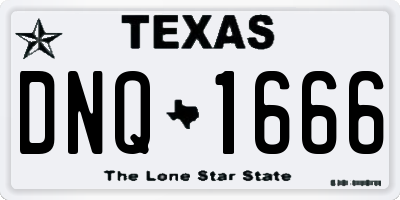 TX license plate DNQ1666