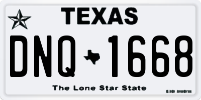 TX license plate DNQ1668