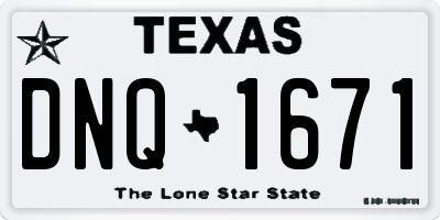 TX license plate DNQ1671