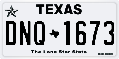 TX license plate DNQ1673