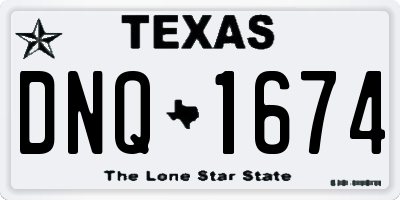 TX license plate DNQ1674
