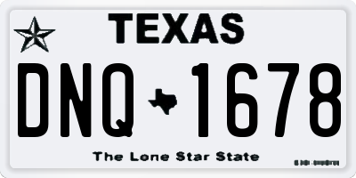 TX license plate DNQ1678
