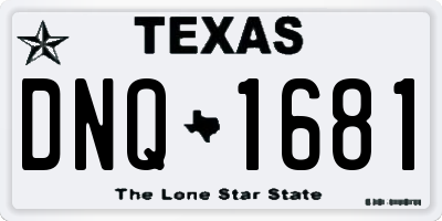 TX license plate DNQ1681