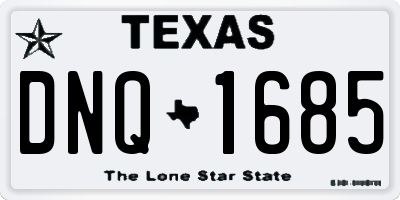 TX license plate DNQ1685