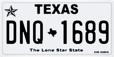 TX license plate DNQ1689
