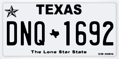 TX license plate DNQ1692
